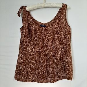 Gap Leopard Shoulder Tie Tank Blouse